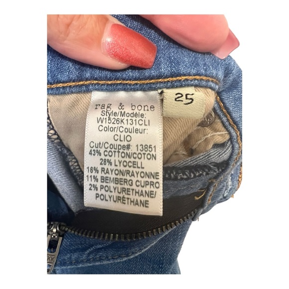 Rag & Bone Light Distressed Capri Denim Jeans Size 25 Great Condition - Picture 3 of 8